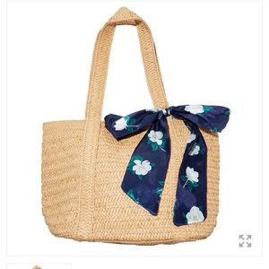 Draper James Straw Bag with Floral Scarf